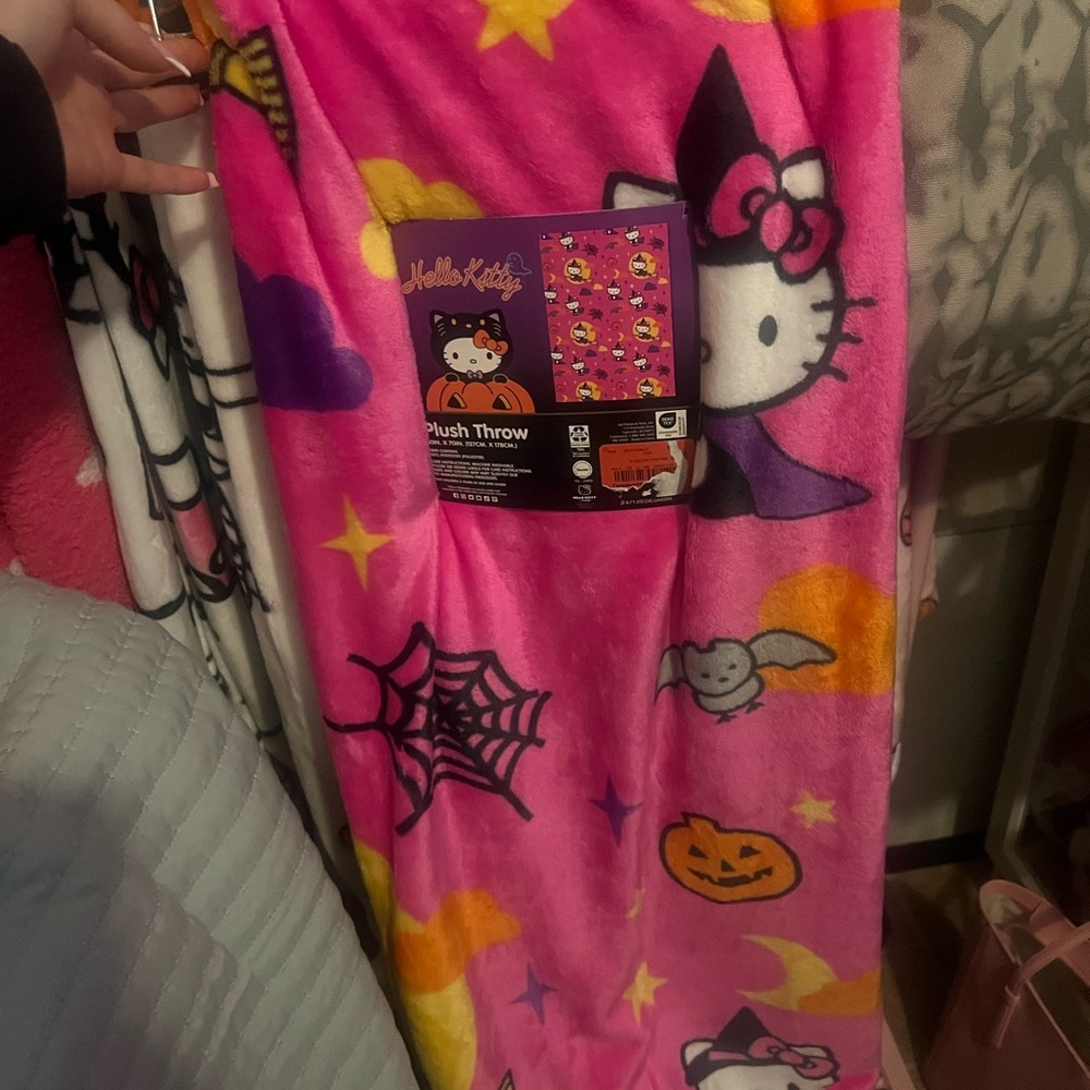 Hello Kitty Pink Plush Throw Blanket